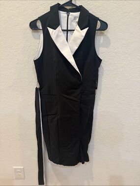 black white tuxedo dress Venezia 2 Piece Ivory & Perfect for cocktail parties White Tuxedo Jacket With Black